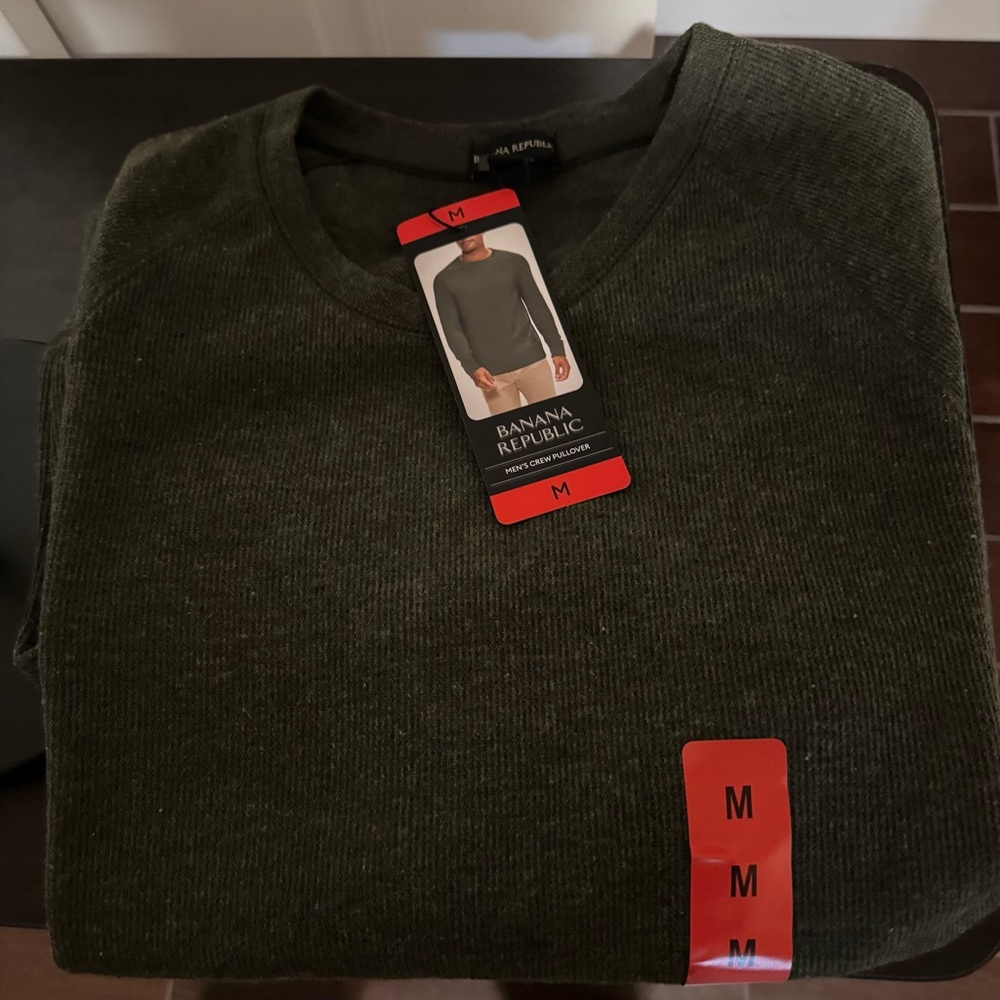 Banana Republic Mens Green Crewneck Sweater - Picture 3 of 3